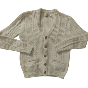Vintage Gregory John Men's Medium Preppy Cable Knit Grandpa Fisherman‎ Cardigan